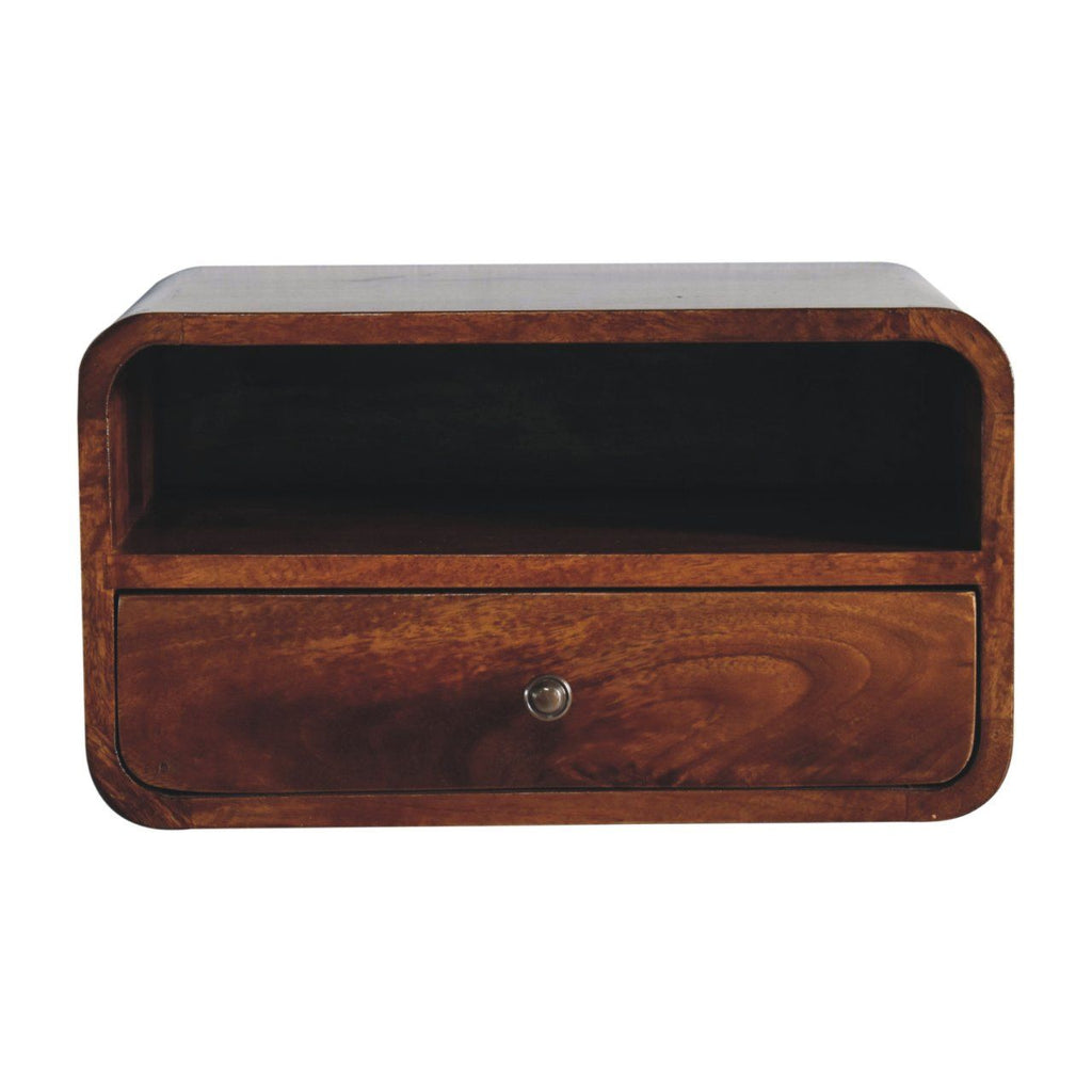 Curved Upper Slot Floating Nightstand