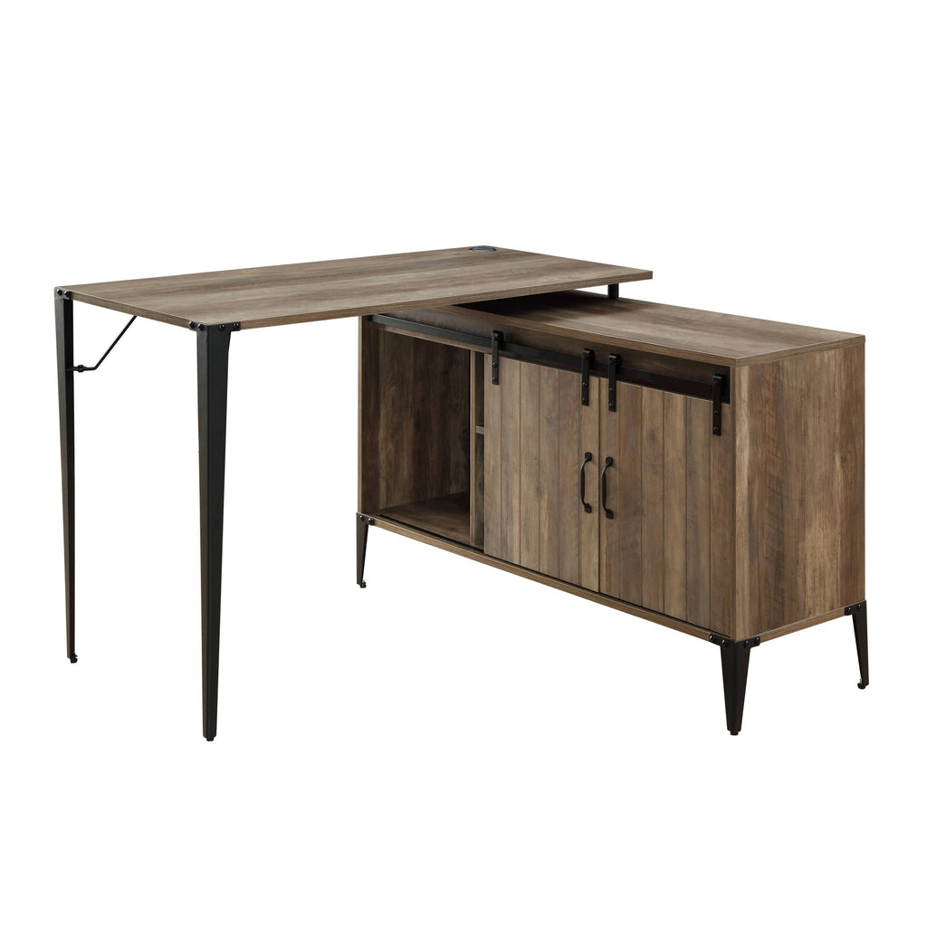 Zakwani 48' Gray Oak & Black Finish Writing Desk