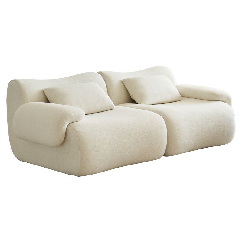 Sofa in a Box, Memory Foam 2-Seater Couch, Modern Compression Sofa with Deep Seat, No Assembly Required, Couch for Living Room Bedroom Apartment, White