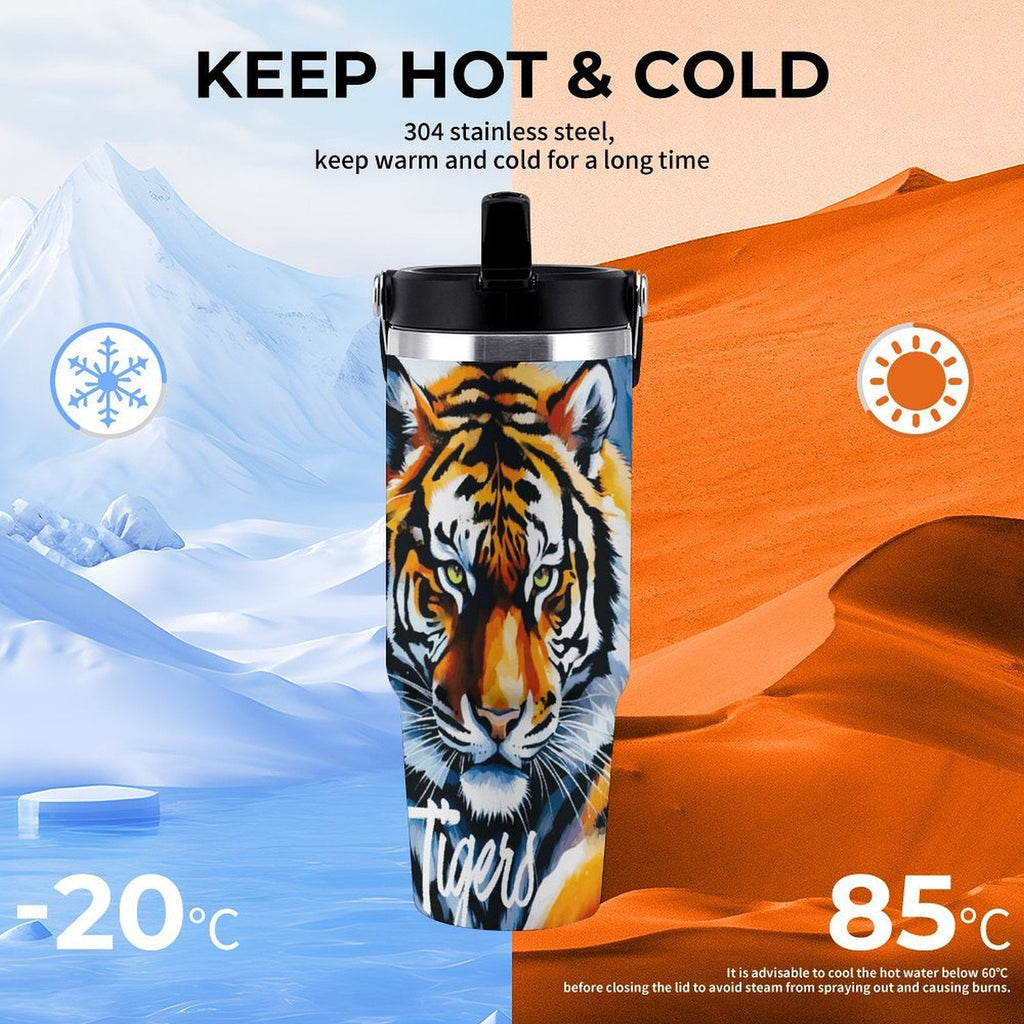 Tigers Fan 30 oz Stainless Steel Water Bottle Tumbler