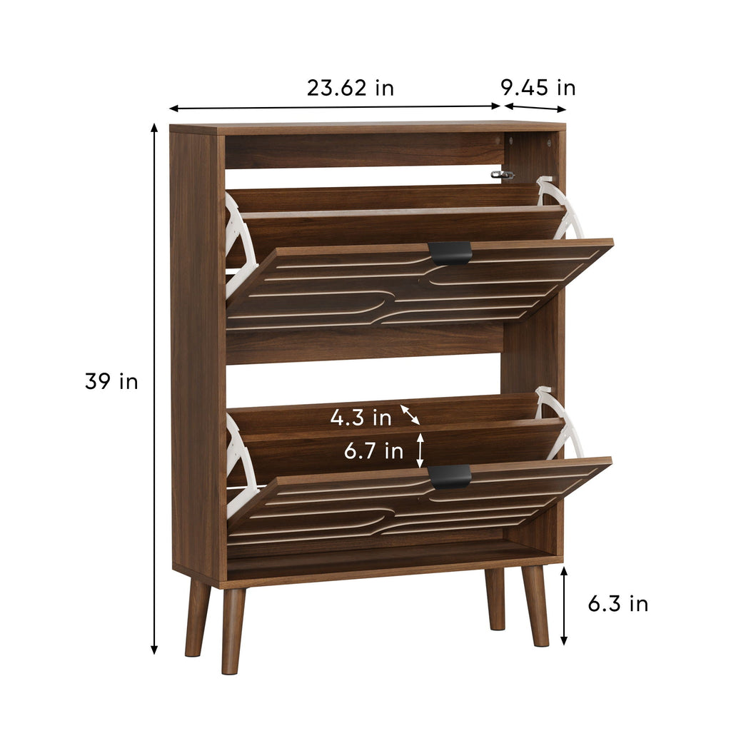 Medieval - Independent Shoe Cabinet With 2 Flip Drawers