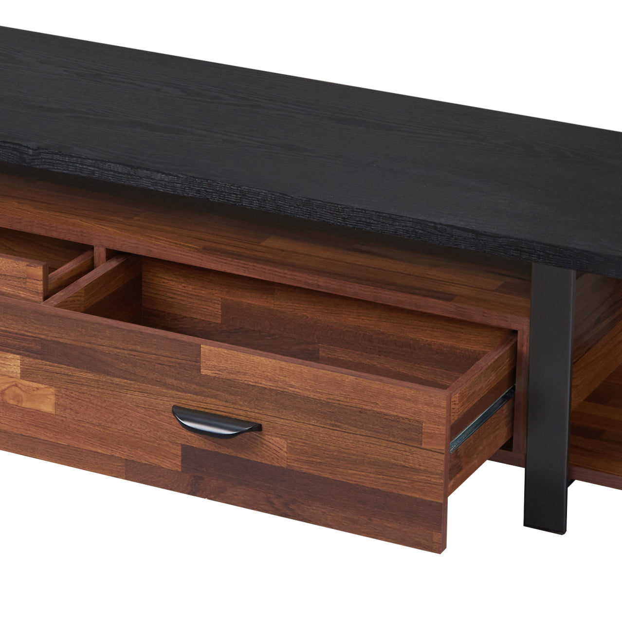 Elling Walnut & Black Finish TV Stand