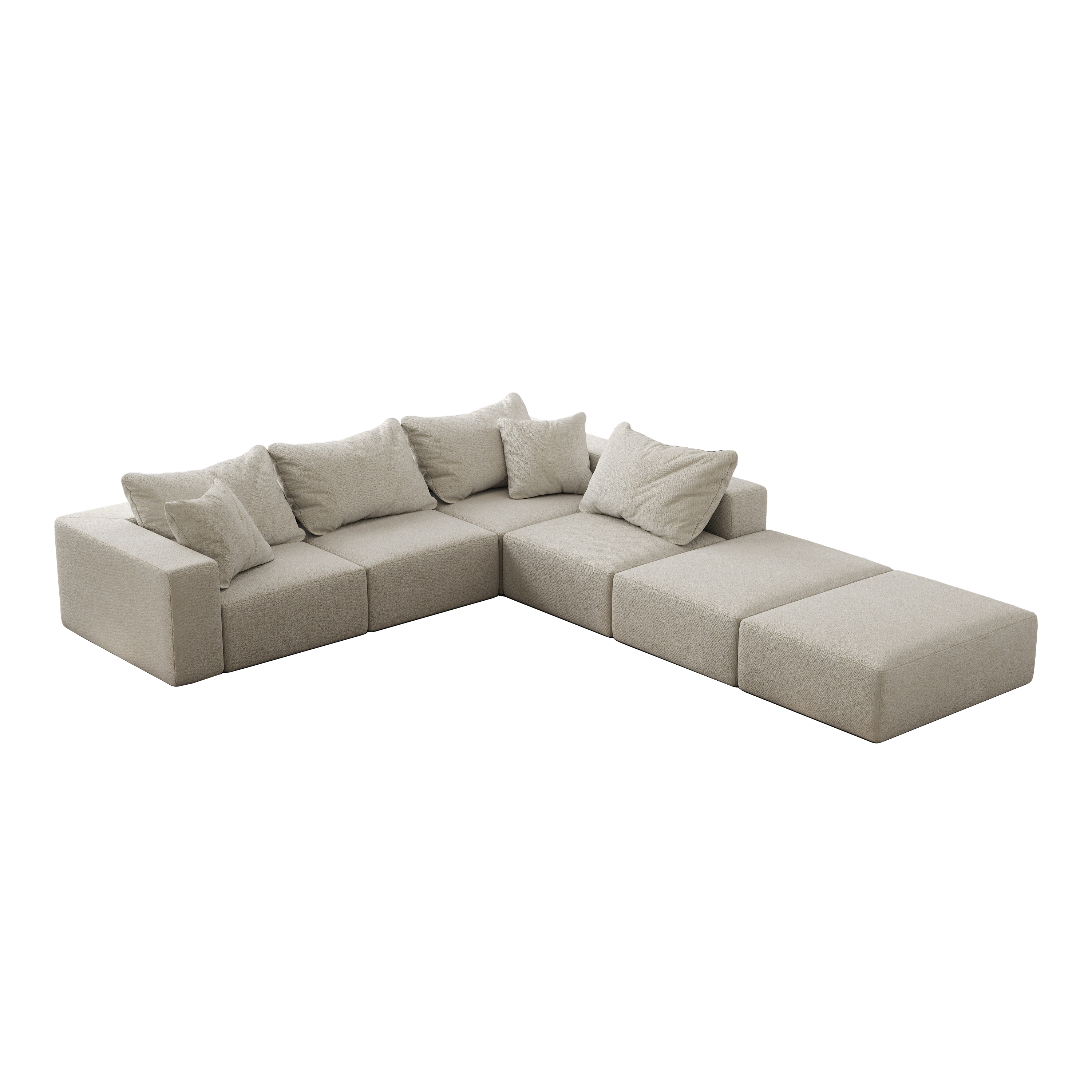 Oversized sponge cloud sofa,Modern Upholstered Sectional Sofa Couch Set,Modular 162' L Shaped Sectional Living Room Sofa Set With 6 Pillows,Free Combination Sofa Couch for Living Room,Bedroom