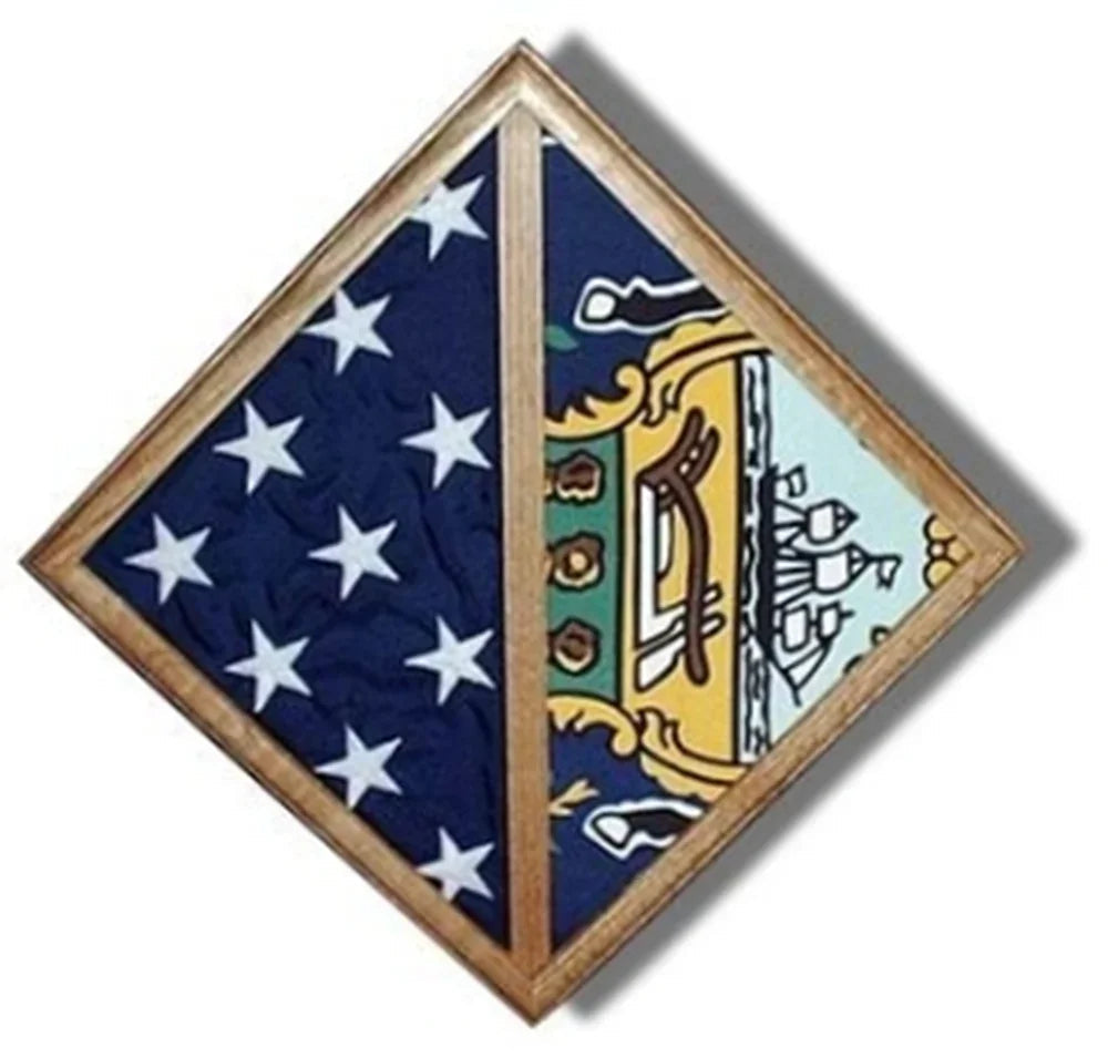 2 Flags display case - Wall Mounted box, 3' x 5'/5' x 8'/5' x 9.5' flags