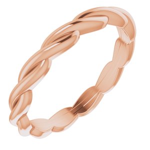 14K Rose Woven-Design Band Size 5.5