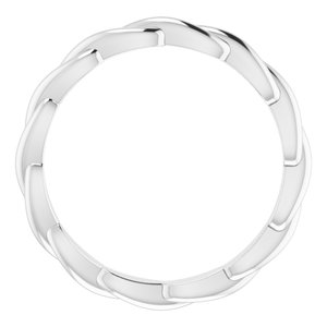 10K White Woven-Design Band Size 5.5