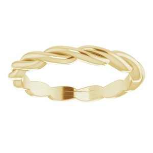 10K Yellow Woven-Design Band Size 5.5