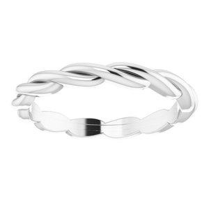 10K White Woven-Design Band Size 6