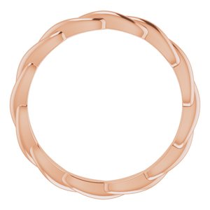 10K Rose Woven-Design Band Size 6