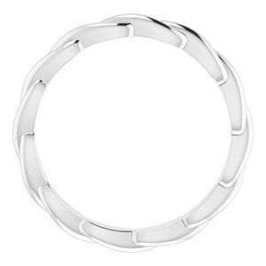 18K White Woven-Design Band Size 6