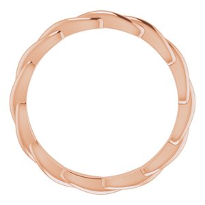 18K Rose Woven-Design Band Size 6.5