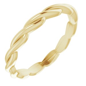10K Yellow Woven-Design Band Size 7.5