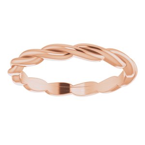 14K Rose Woven-Design Band Size 7.5