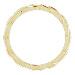 10K Yellow Woven-Design Band Size 7.5