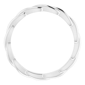 Platinum Woven-Design Band Size 7.5
