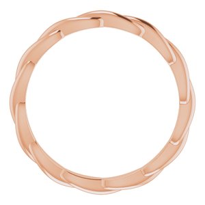 14K Rose Woven-Design Band Size 8