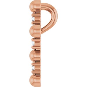 14K Rose Gold .07 CTW Natural Diamond Beaded Cross Pendant