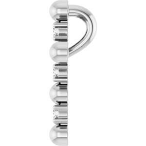 Platinum .07 CTW Natural Diamond Beaded Cross Pendant