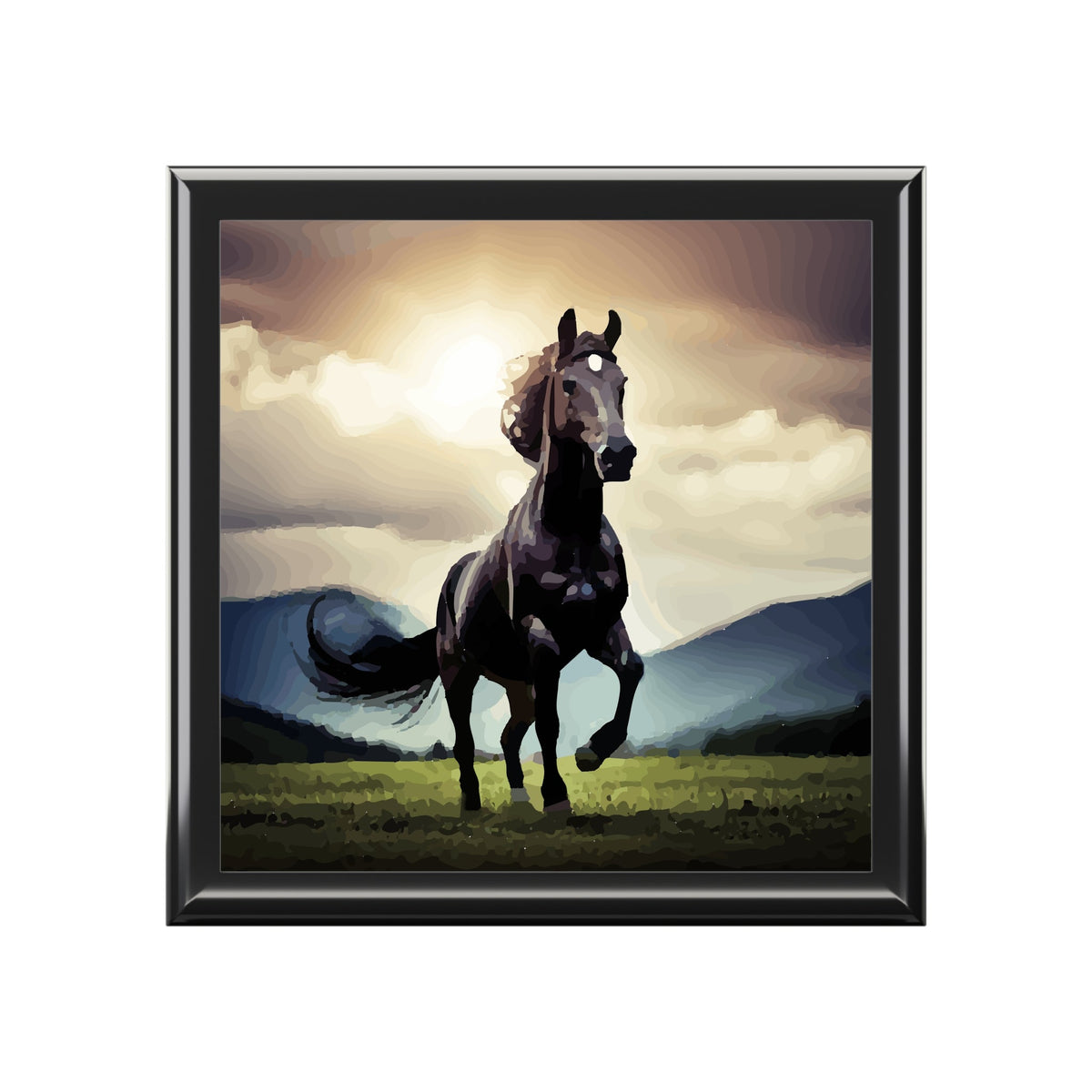 Wild Black Horse Jewelry Box