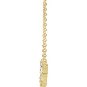 14K Yellow Gold 1/6 CTW Natural Diamond V 18" Necklace