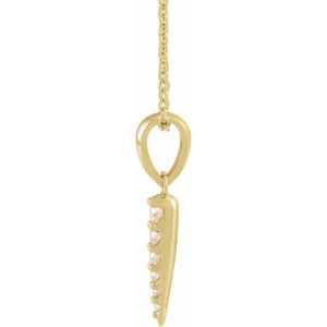 14K Yellow Gold 1/10 CTW Natural Diamond Spike 16-18" Necklace