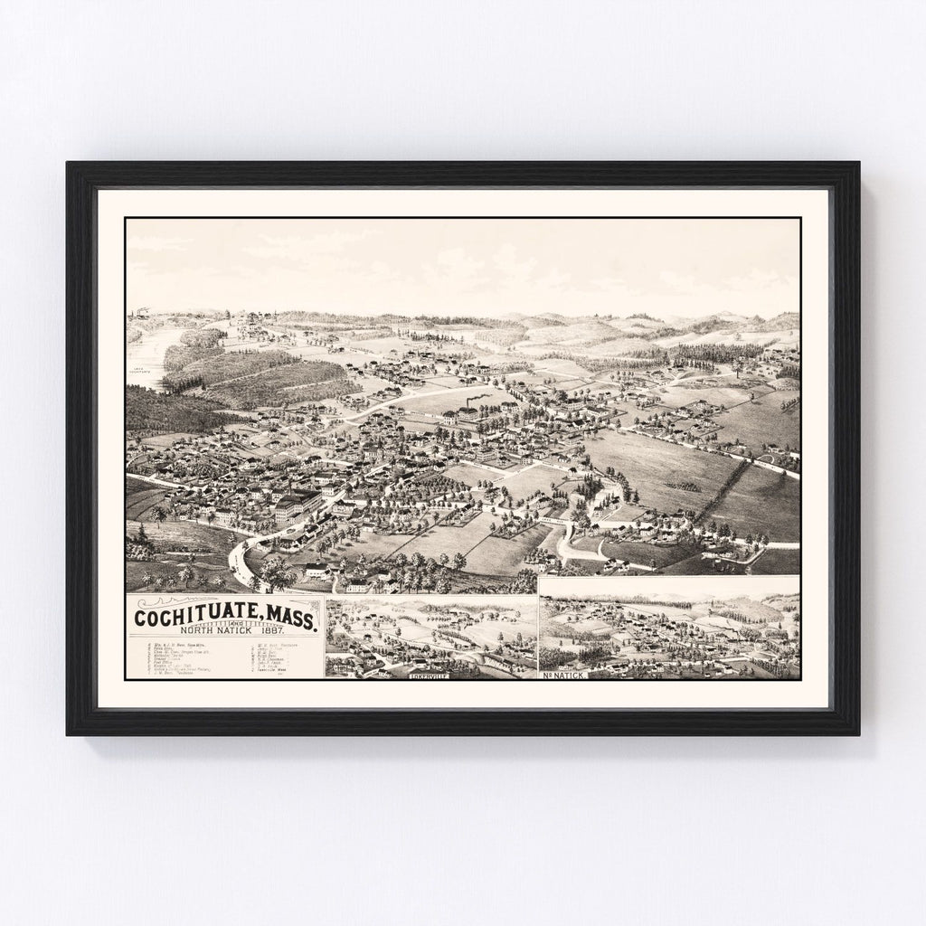 Vintage Map of Cochituate, Massachusetts 1887