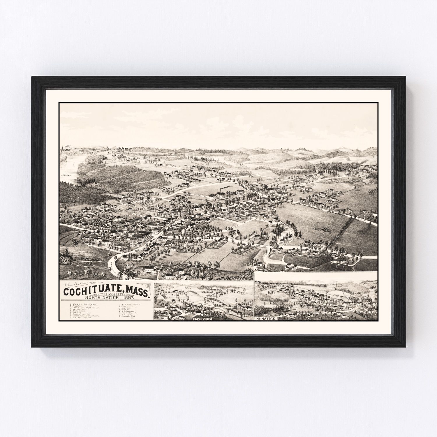 Vintage Map of Cochituate, Massachusetts 1887