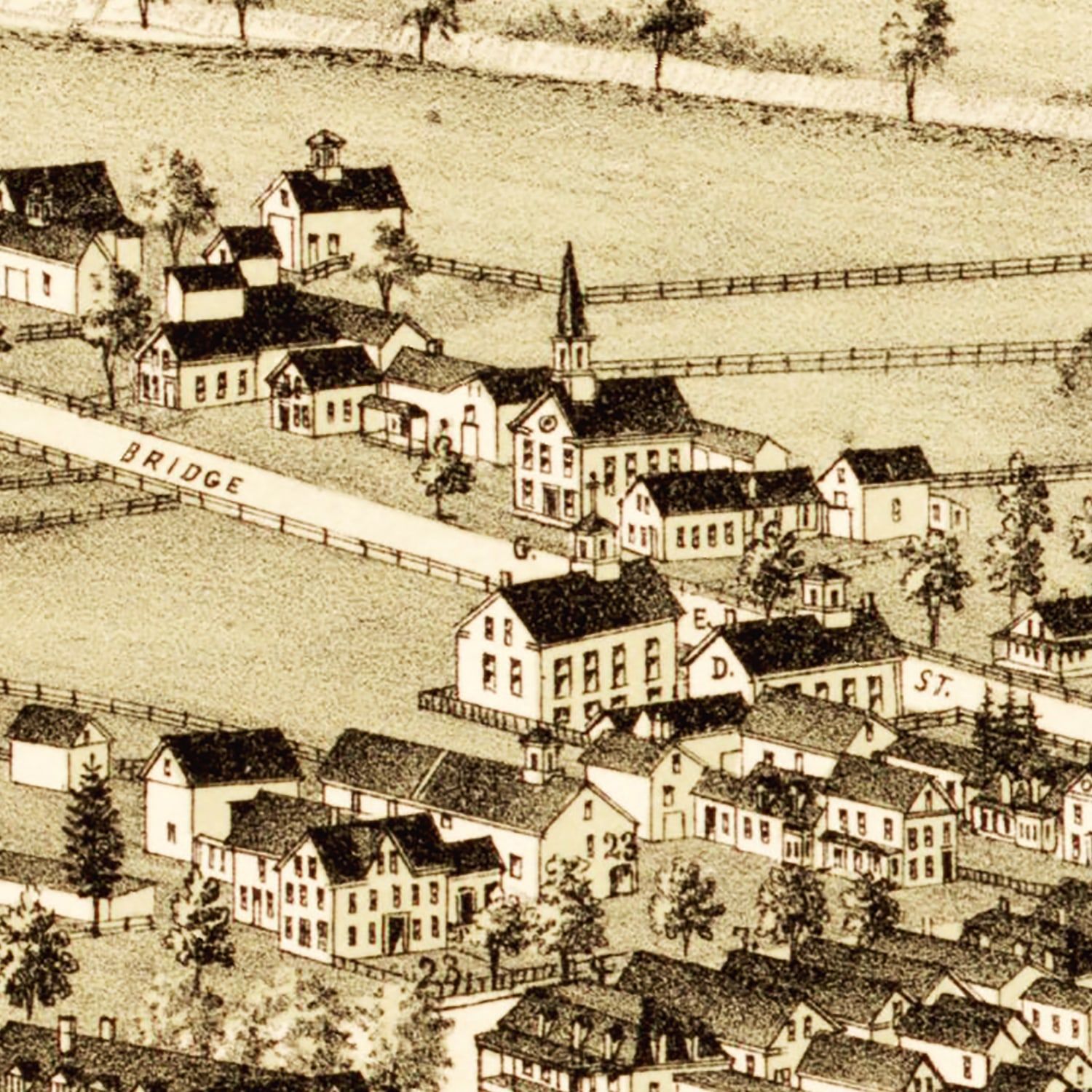 Vintage Map of Colebrook, New Hampshire 1887