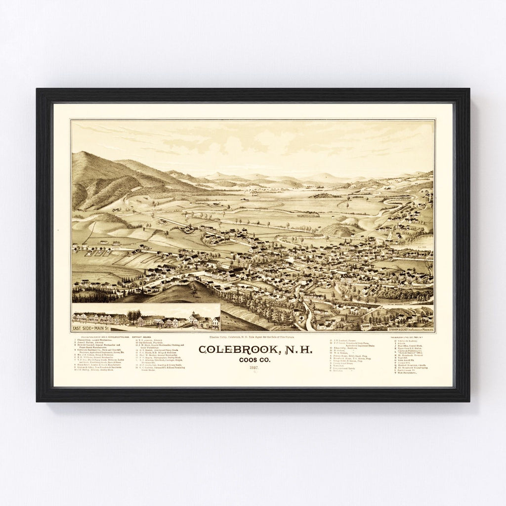 Vintage Map of Colebrook, New Hampshire 1887
