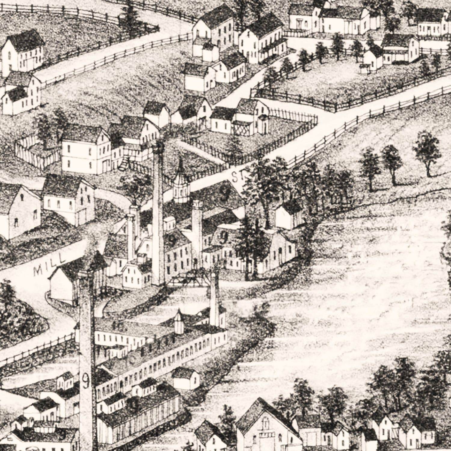 Vintage Map of East Pepperell, Massachusetts 1886