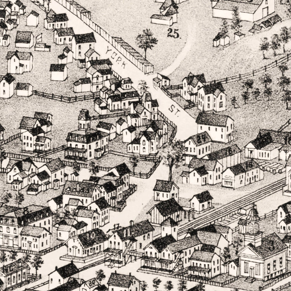 Vintage Map of Poultney, Vermont 1886