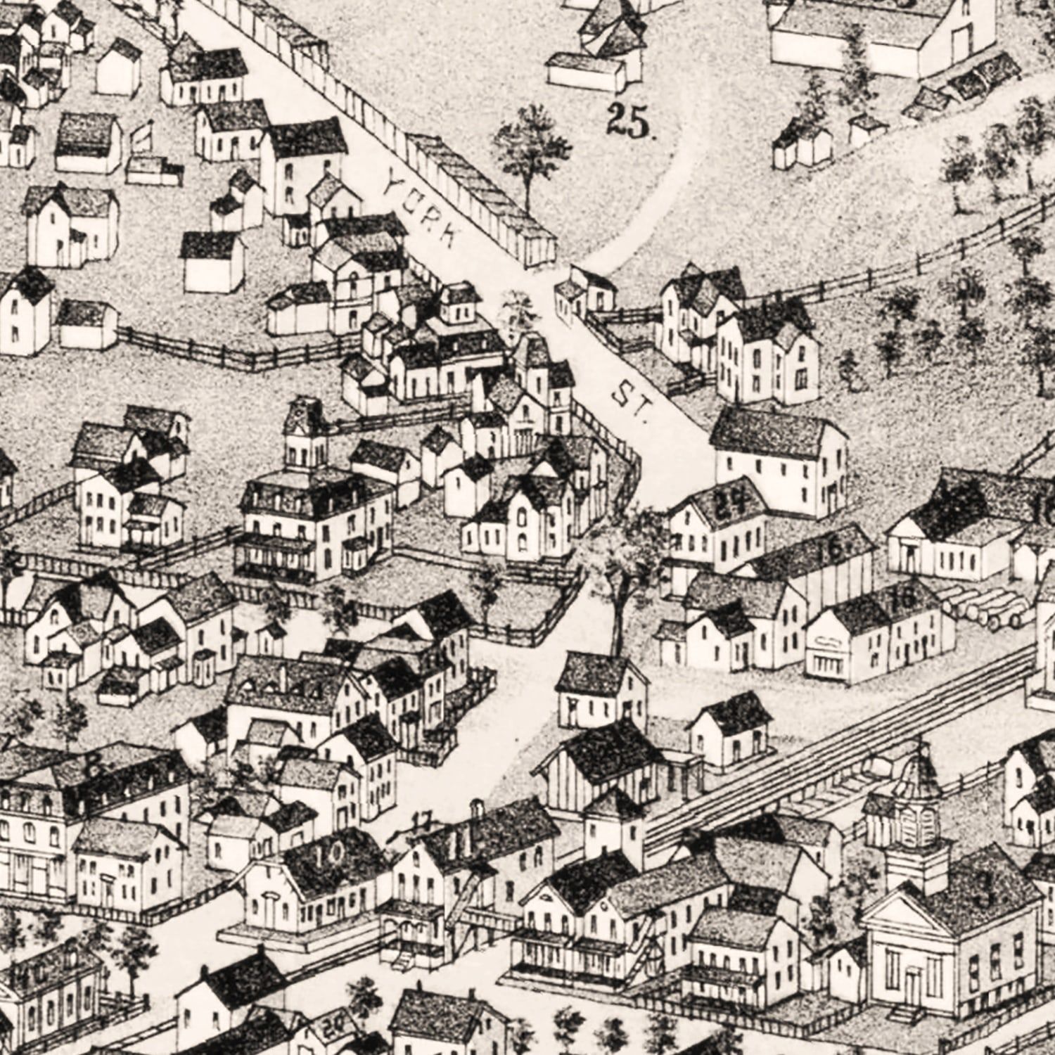 Vintage Map of Poultney, Vermont 1886