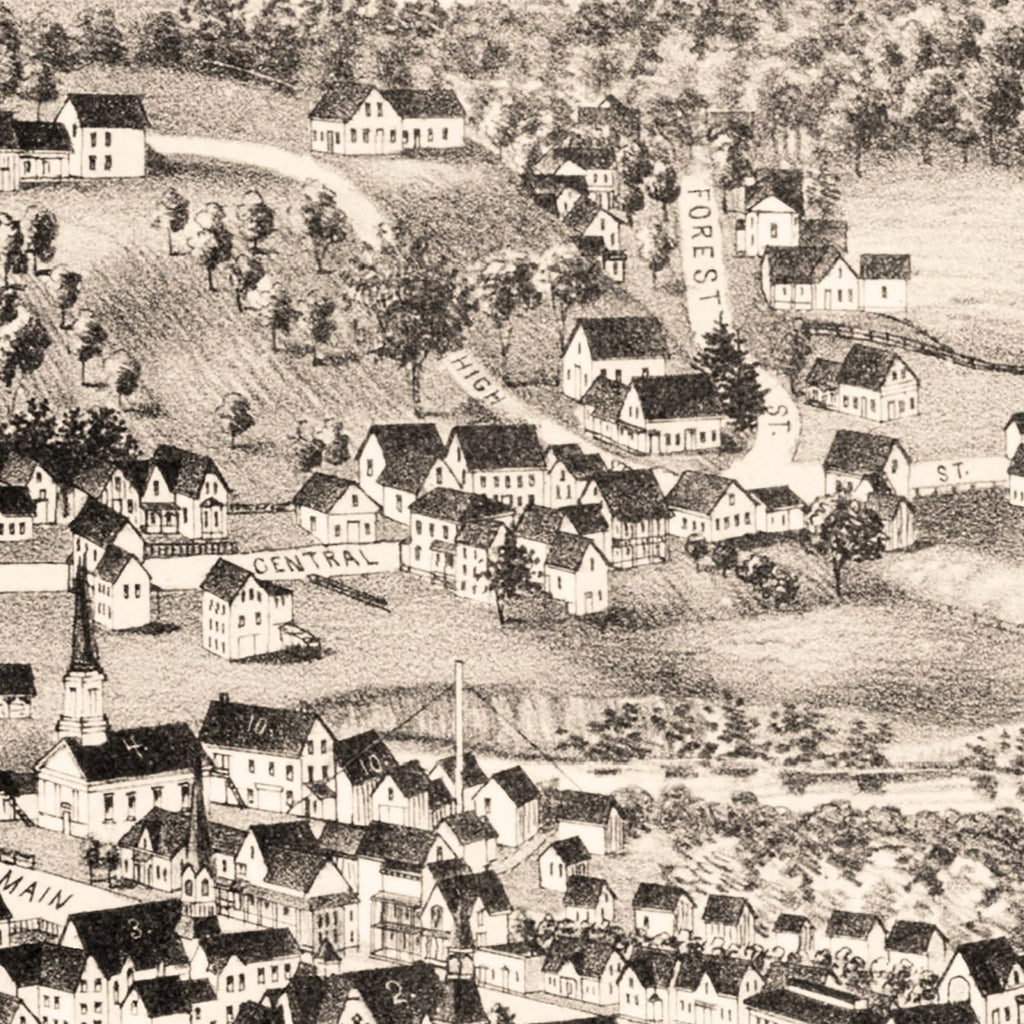 Vintage Map of West Randolph, Vermont 1886