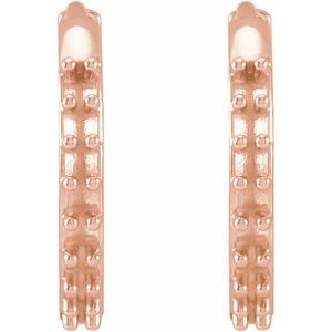 14K Rose Gold 1.3 mm Round Accented 12.5 mm Hoop Earring Mounting – image 2