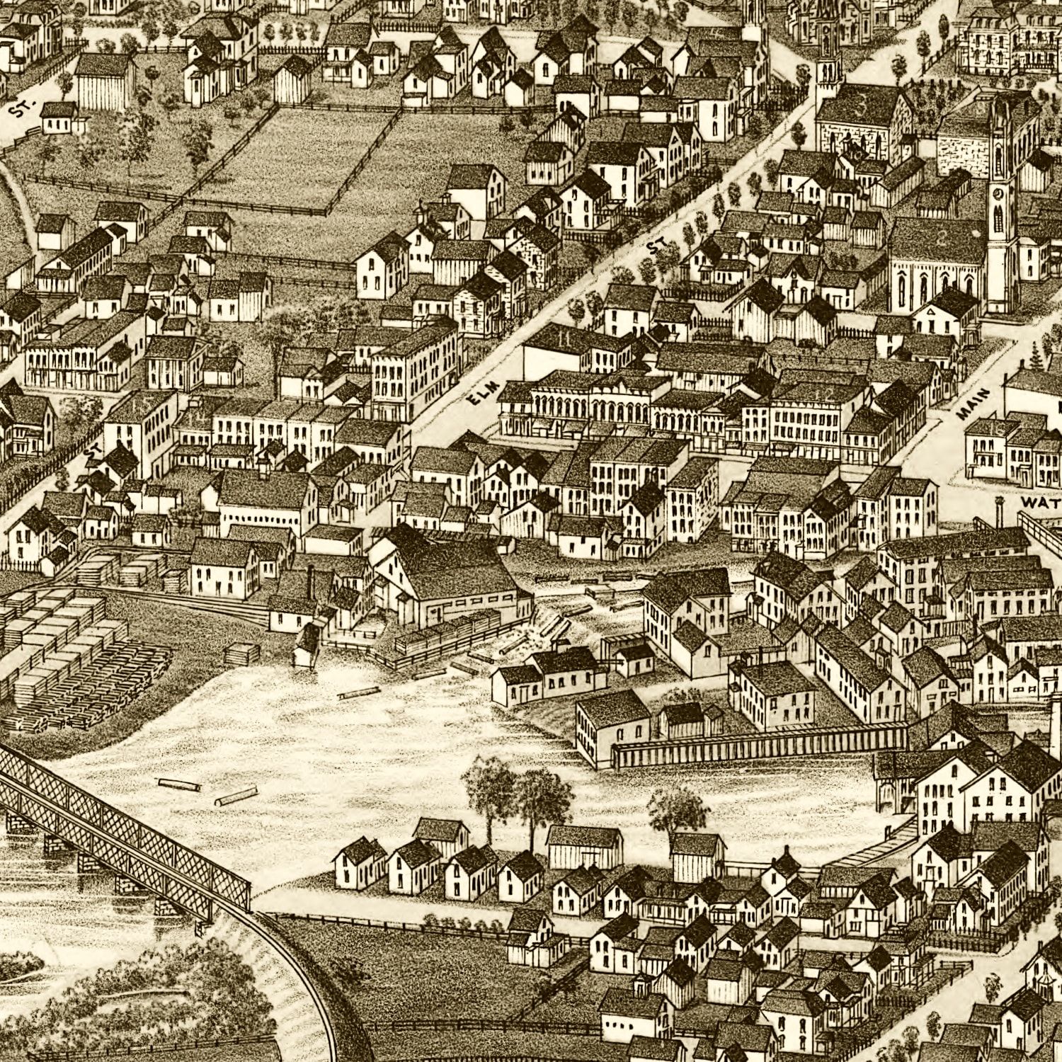 Vintage Map of Potsdam, New York 1885