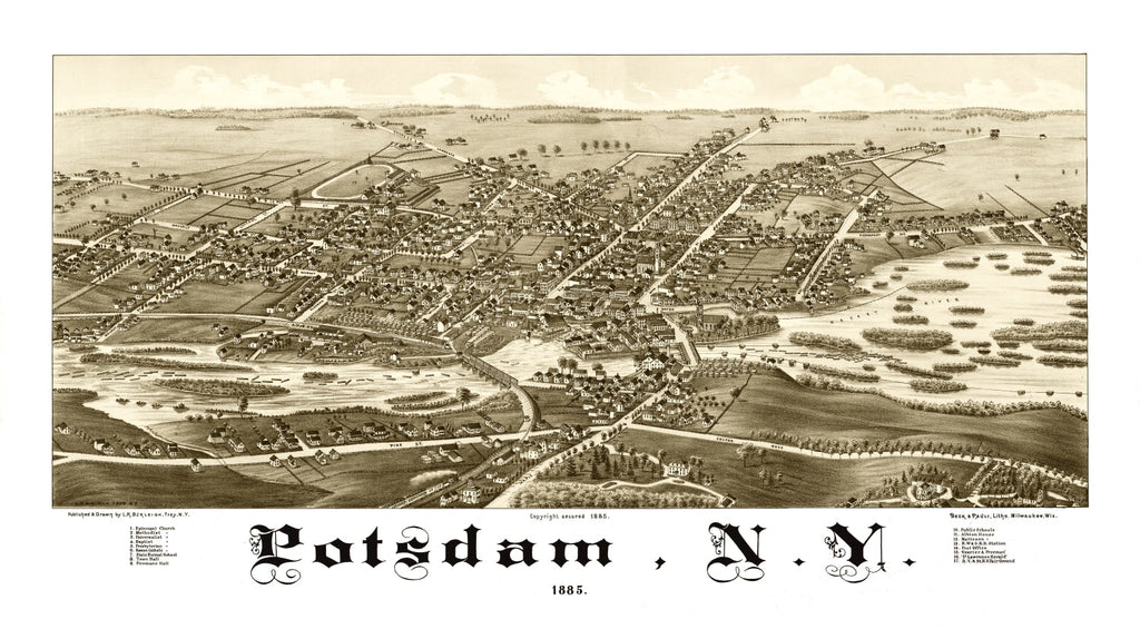 Vintage Map of Potsdam, New York 1885