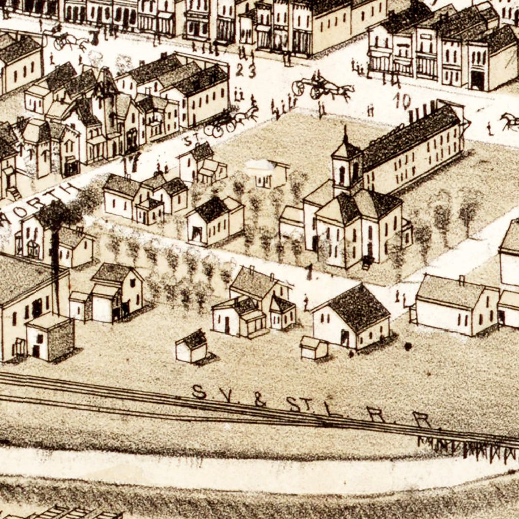 Vintage Map of Alma, Michigan 1885