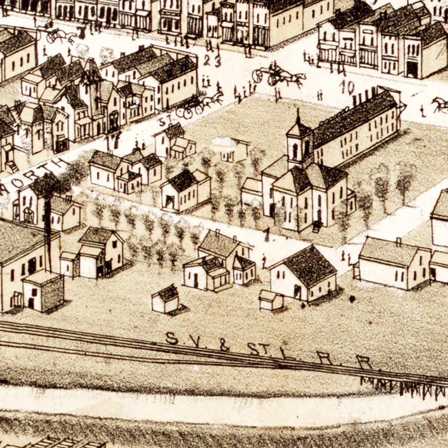 Vintage Map of Alma, Michigan 1885