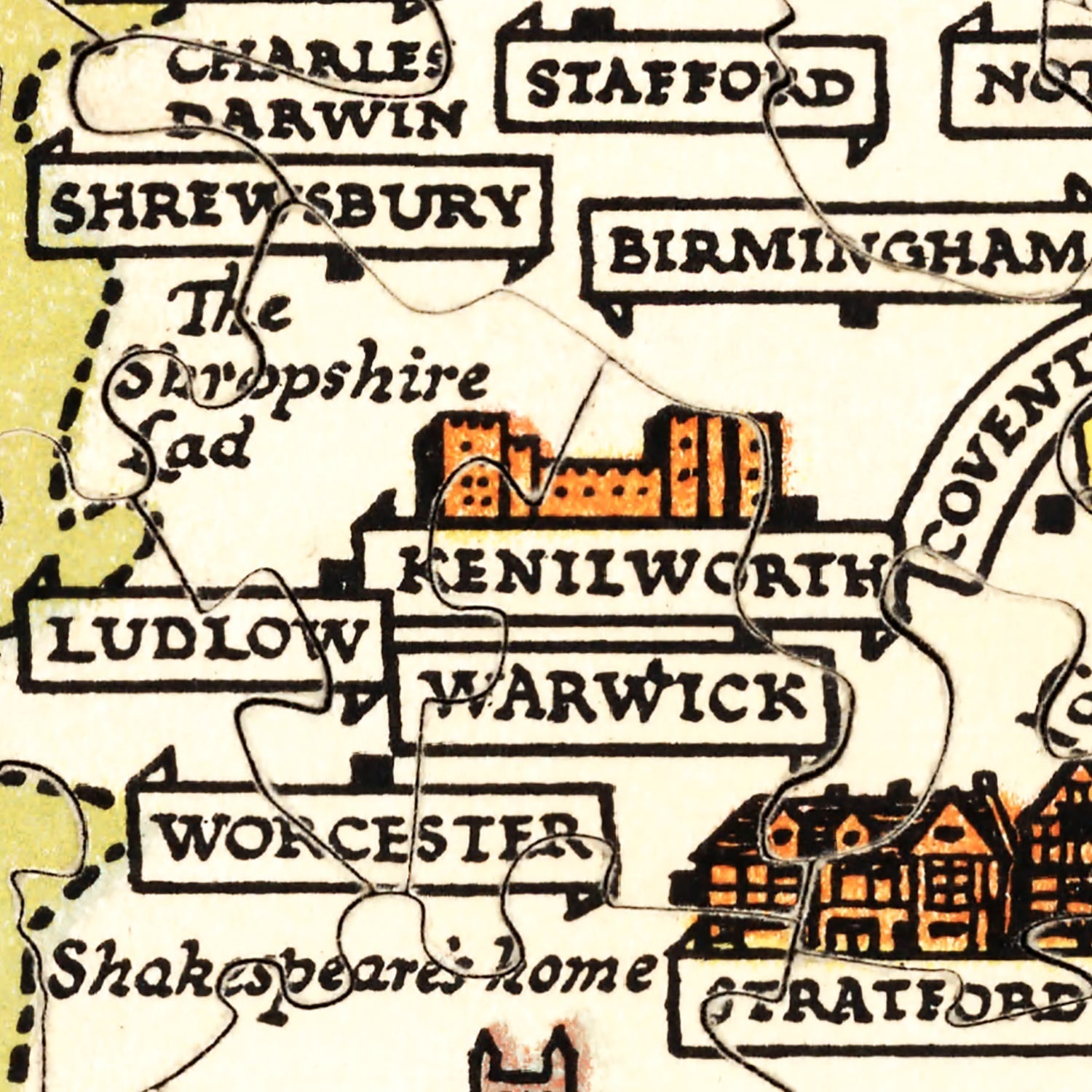 Vintage Story Map of England, 1936