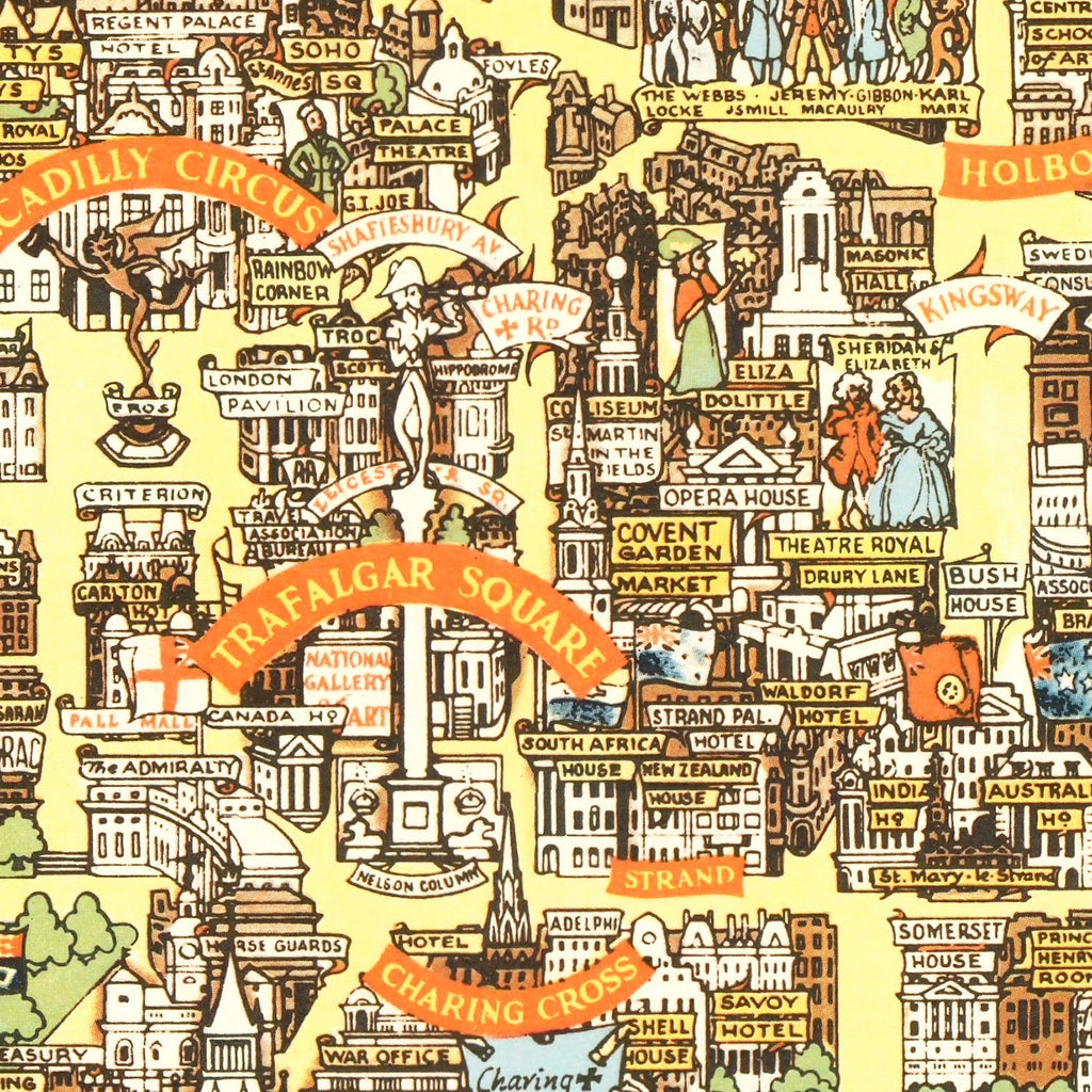 Vintage Map of London, England 1951