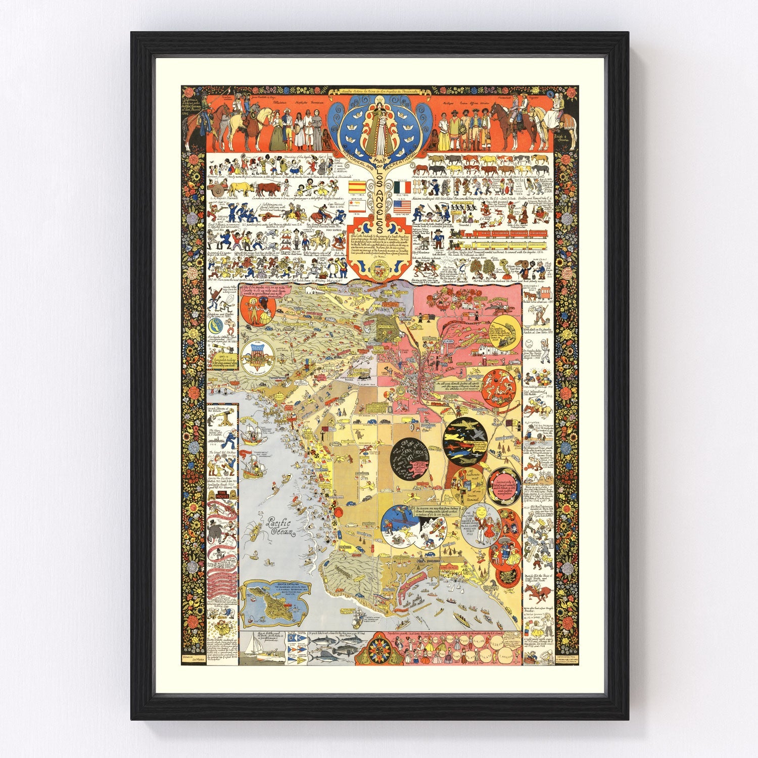 Vintage Map of Los Angeles, California 2012