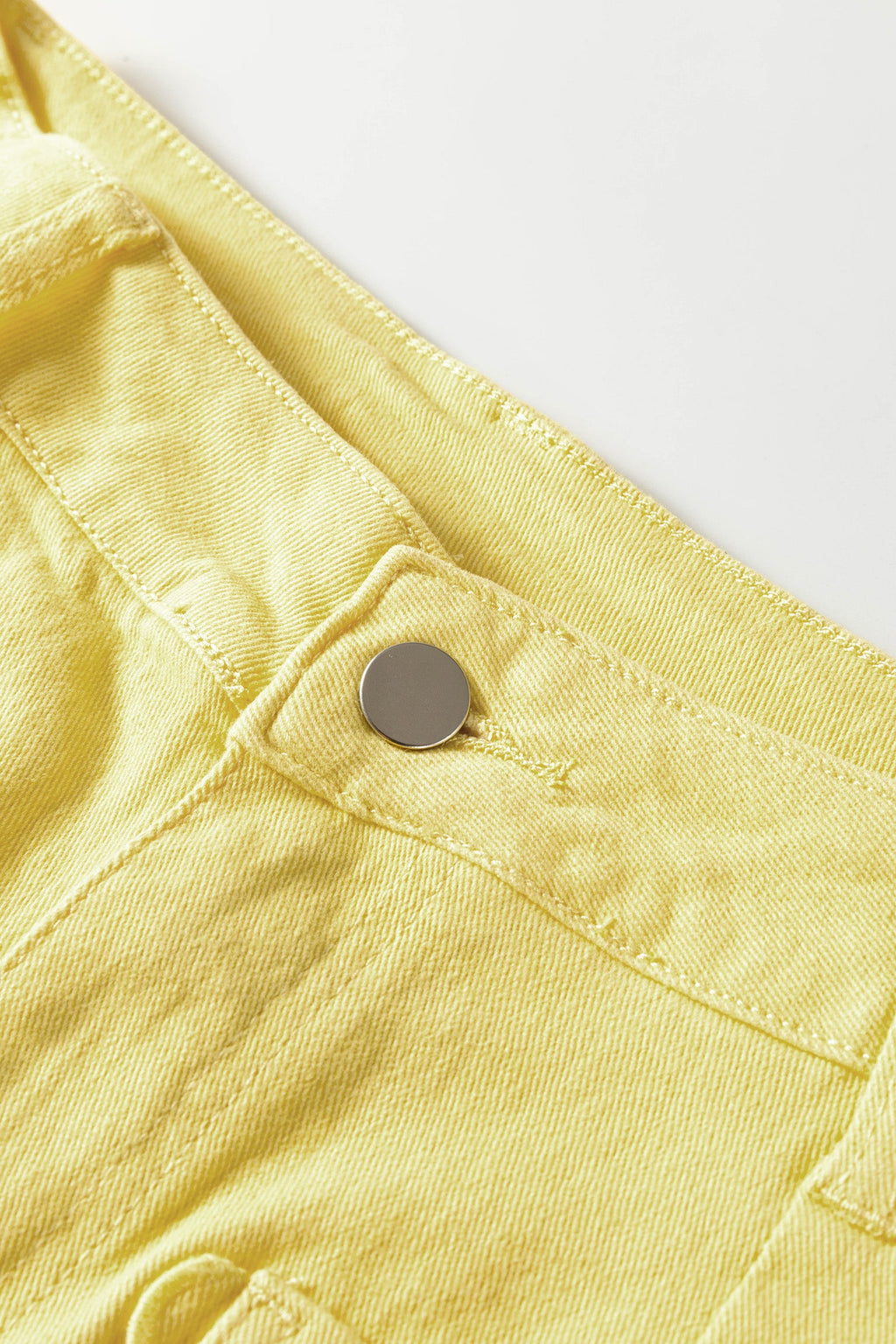 Solid Denim Scalloped Patch Pocket Shift Jeans
