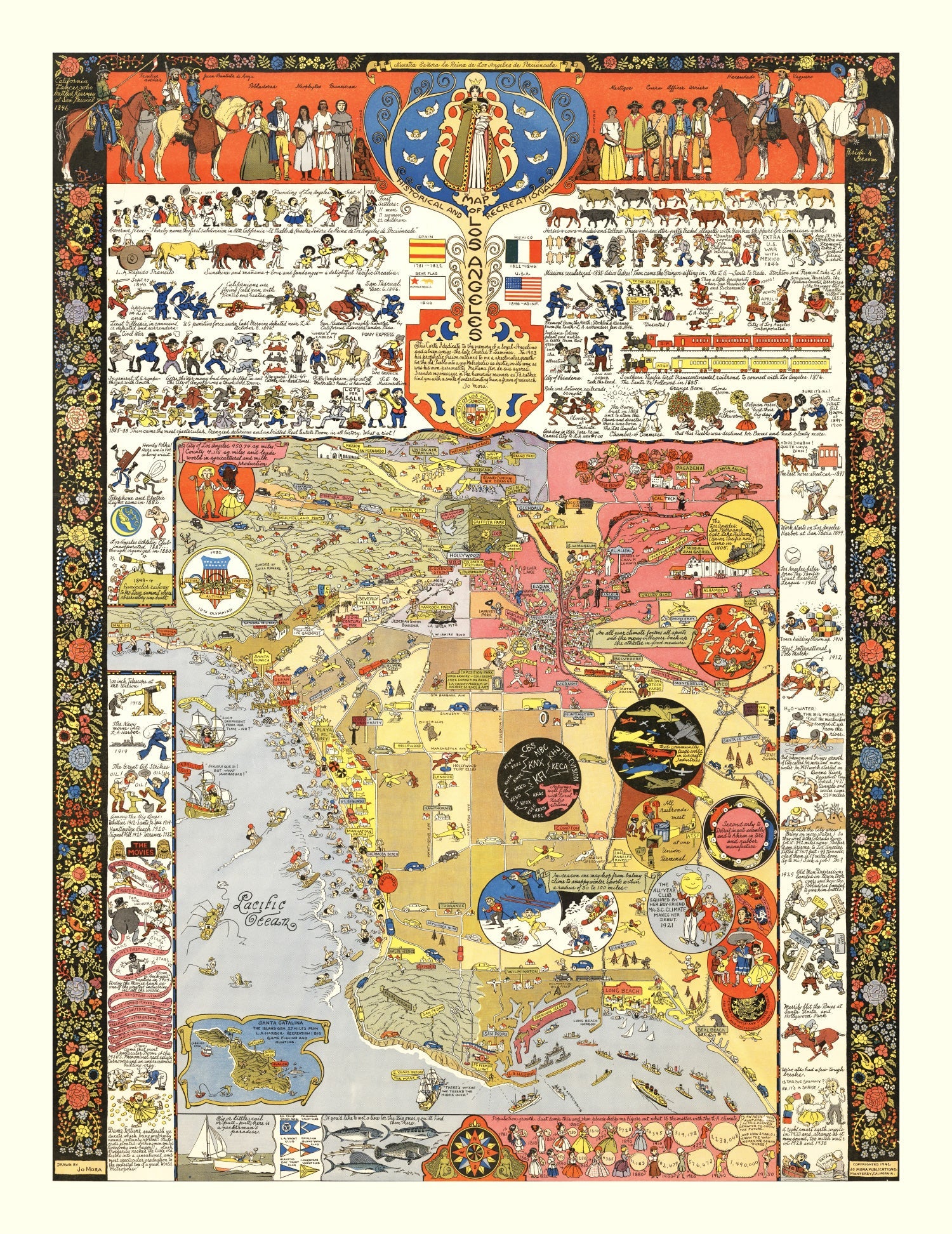 Vintage Map of Los Angeles, California 2012