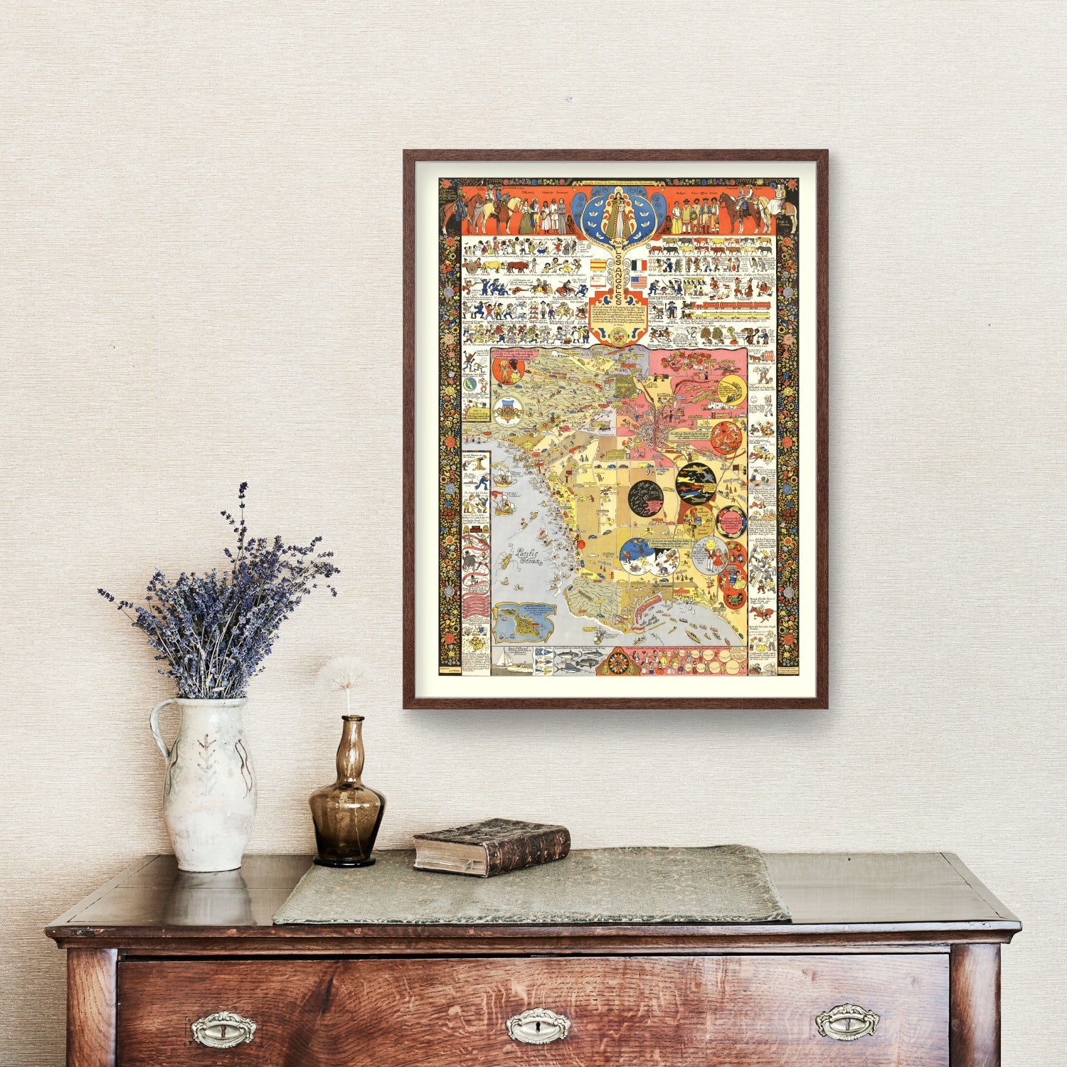 Vintage Map of Los Angeles, California 2012