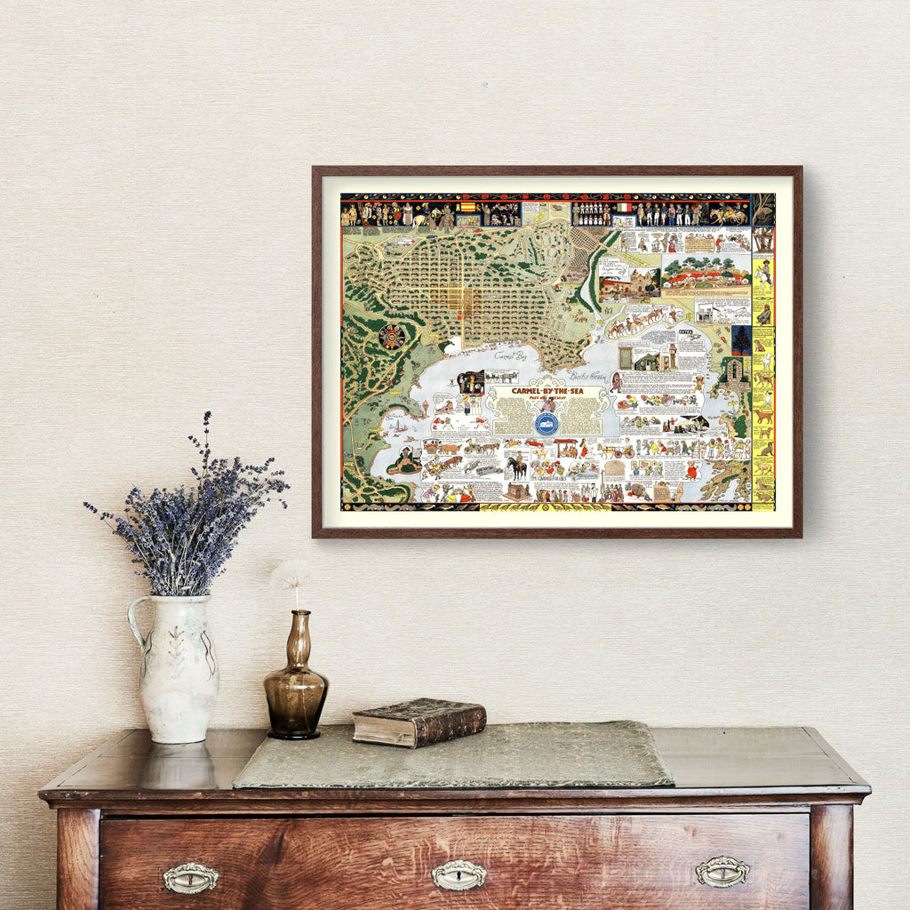 Vintage Map of Carmel By The Sea, California 1942