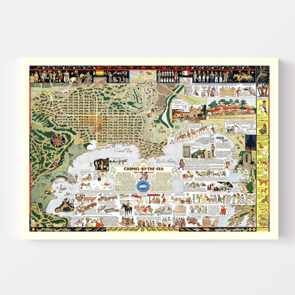 Vintage Map of Carmel By The Sea, California 1942