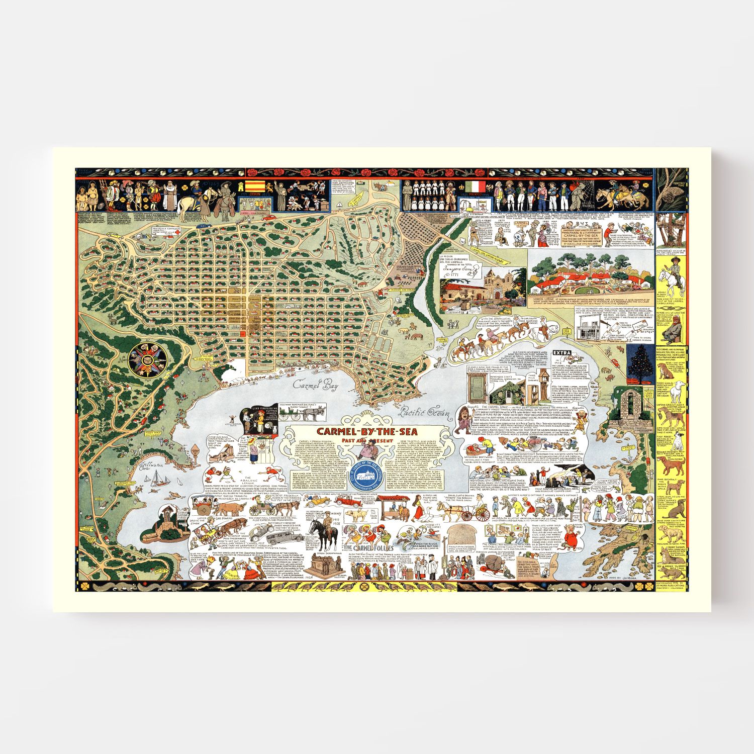 Vintage Map of Carmel By The Sea, California 1942
