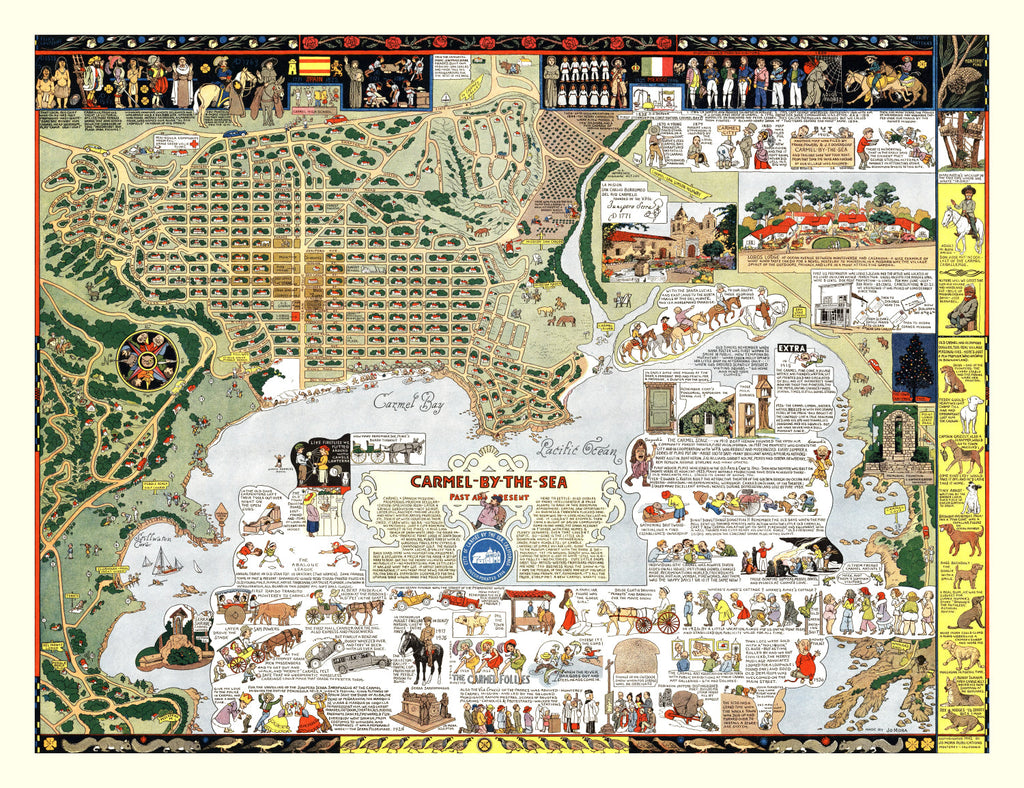 Vintage Map of Carmel By The Sea, California 1942