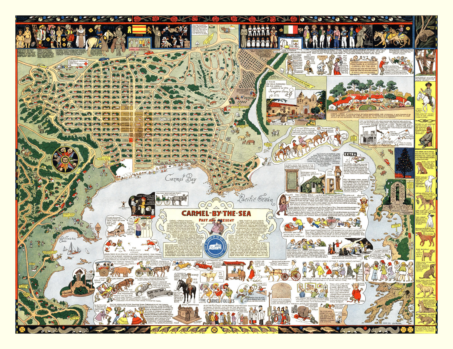 Vintage Map of Carmel By The Sea, California 1942