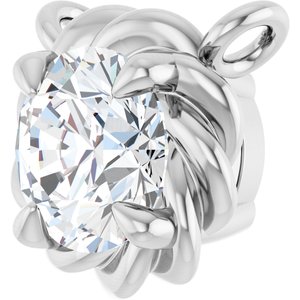 Platinum 1/4 CT Natural Diamond Claw-Prong Rope Necklace Center